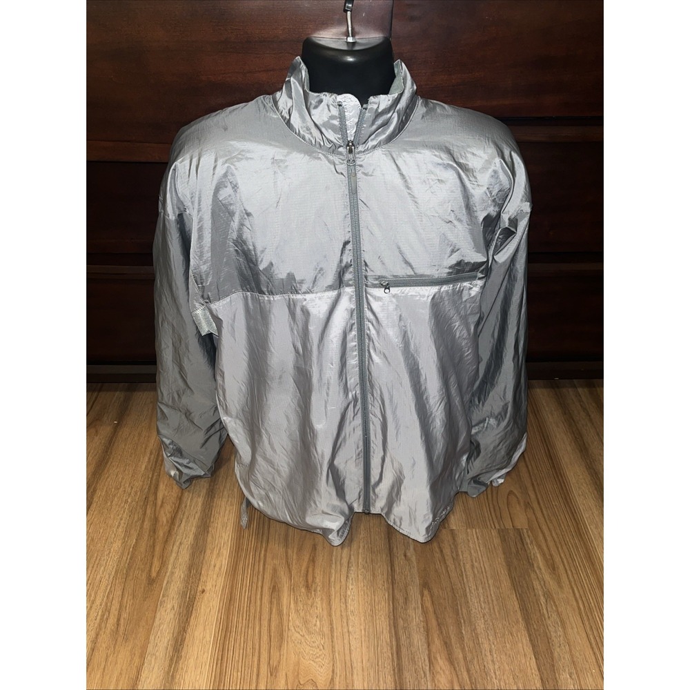 Marmot Jacket Mens Large Gray Lightweight Full Zip Hiking Outdoor Windbreaker